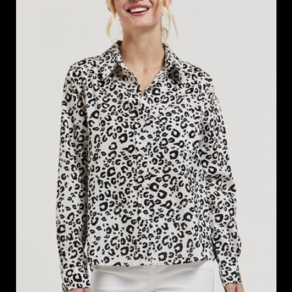Velvet Heart Leopard Button Up Blouse